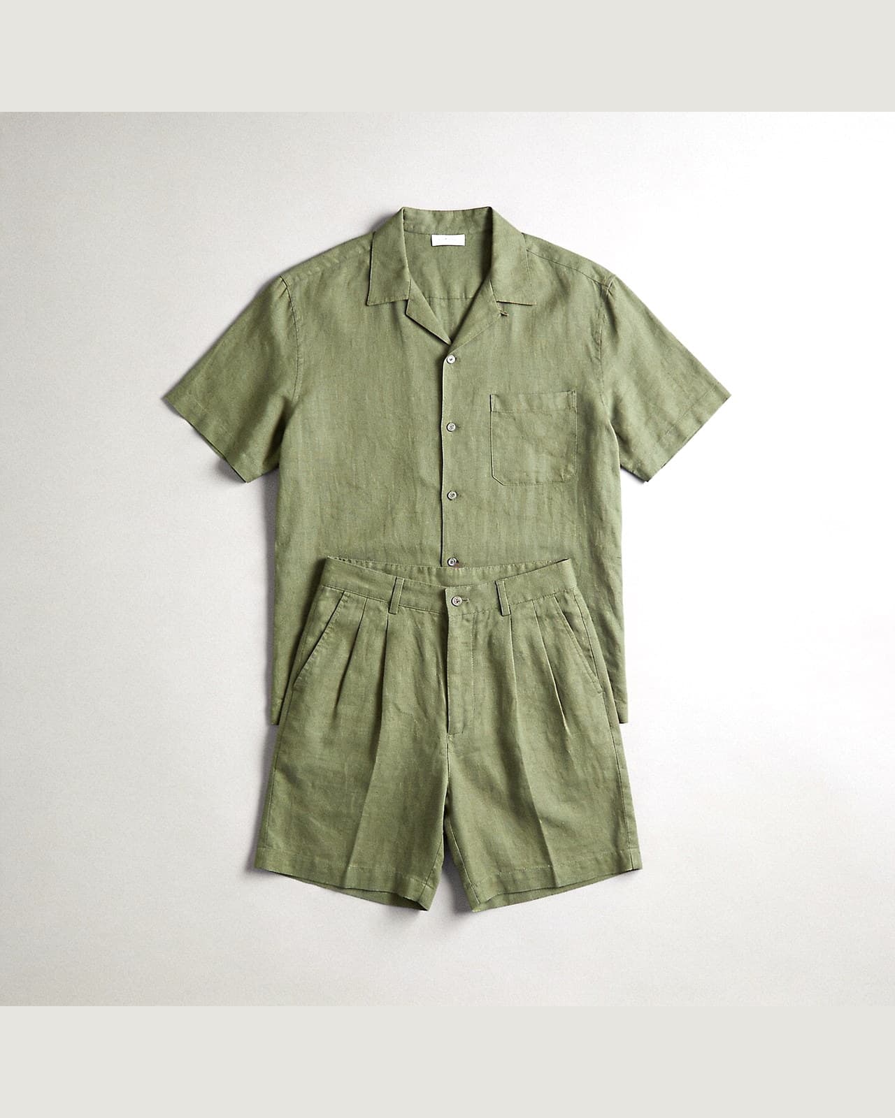 Laglio Linen Short Set · Sage green