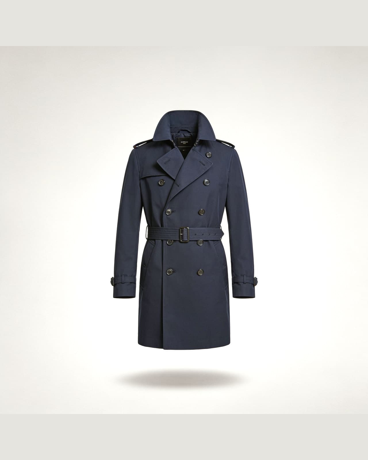 Argegno Double Breasted Trench · Jezerní modrá
