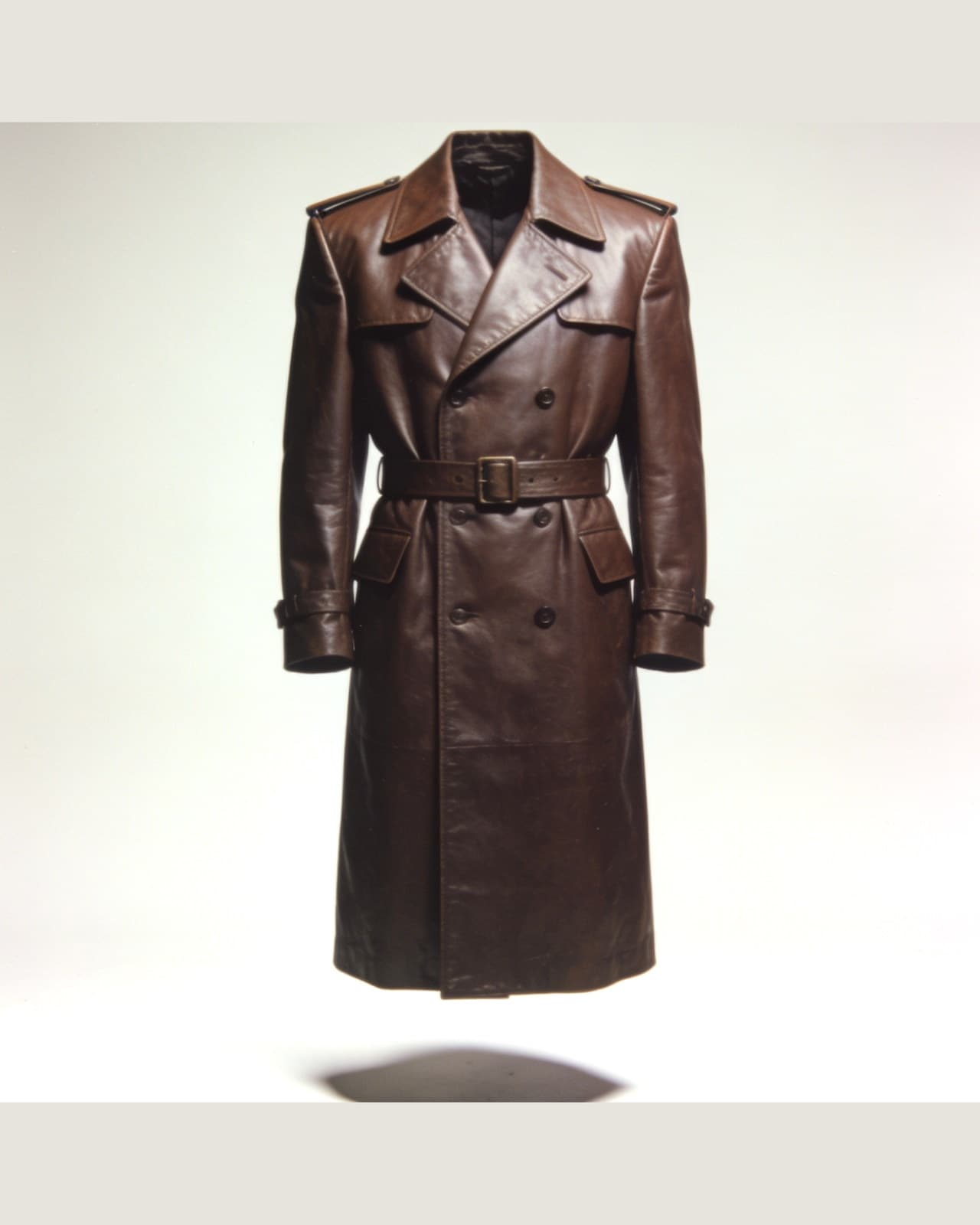 Piantedo Leather Trench · Tmavě hnědá