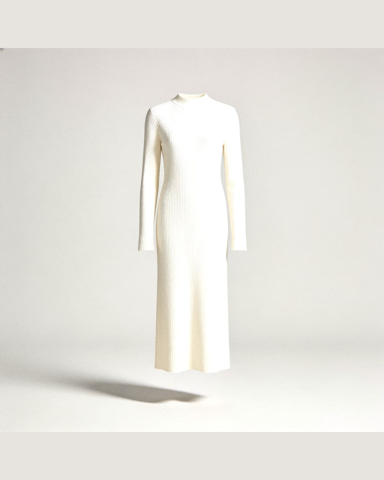 Laglio Ribbed Midi Dress · Crème